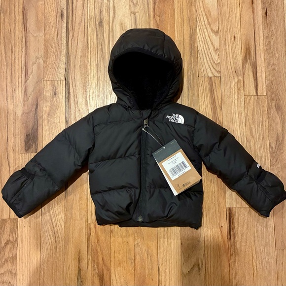 The North Face Baby 600 Puffer Fleece Lined Down Jacket Black Size 3-6 Months